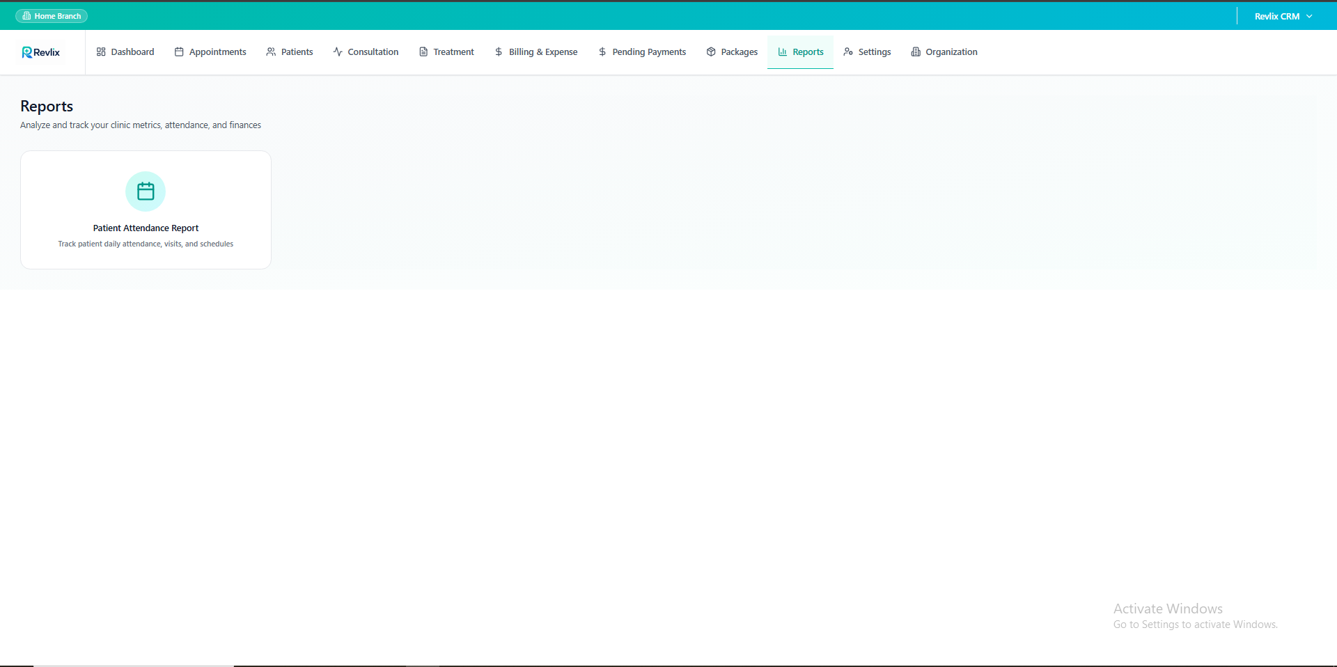 Reports, Analytics & Branch Management